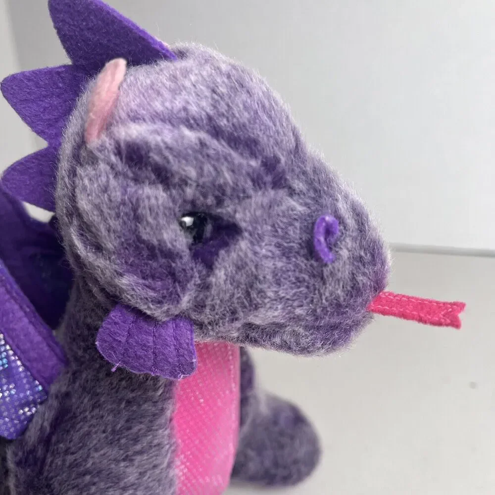 Russ Berrie Purple Pink Dragon Plush Stuffed Animal 7